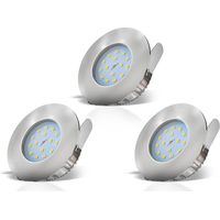 Lot de 3/6 Spots encastrable LED salle de bain Ø75x30mm Rond 5W 400lm 3000K Blanc chaud IP44 ultra-plat lampe de plafond cuisine, couloir, salon