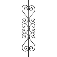 Barreau motif symétrique en volutes - Hauteur 950mm Largeur 220mm carré de 12mm - Fer forgé - À souder - DECO FER FORGE