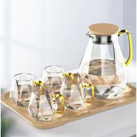 Pichet en verre de 2 litres avec couvercle, carafe à thé glacé pour réfrigérateur, grande carafe à eau pour jus, lait, boissons froides ou chaudes