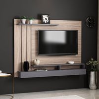 Parete attrezzata porta tv colore noce e antracite 157cm - Lawrance