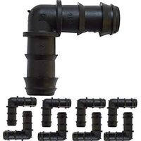 Lot de 50 Coude cannelé 16 mm pour tuyau goutte à goutte Liaison coudée pour l'union de tuyaux, noir
