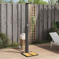 vidaXL Douche d'extérieur noir 50x55x224 cm résine tressée bois acacia