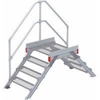 Euroline 512 Überstieg 45° 800mm Stufenbreite 2x4 Stufen Stahl Gitterrost