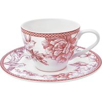 4 x tasses Primerose avec soucoupe - 240ml - Porcelaine- H&H