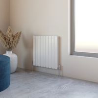 Acezanble 600x612mm Double White Horizontal Flat Panel Central Heating Designer Radiator