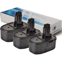 Lot de 3 batteries pour DEWALT DC725KB perceuse visseuse 3000mAh 18V