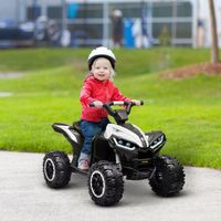 Quad électrique pour enfants de 3 à 5 ans, véhicule électrique 12 V avec 2 moteurs, 83 x 53 x 55,5 cm, noir et blanc