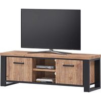 Meuble TV style industriel chêne/noir Esteline