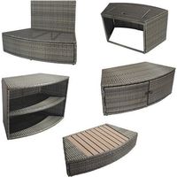 Netspa – Mobilier pour spa Octopus – Ensemble modulable 5 pièces – Résistant à l'humidité – Aspect rotin décoratif
