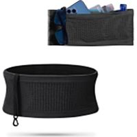 Multifunctional Running Bag, Breathable Knit Running Belt, Universal Sports Running Belt with Large Capacity, Suitable for Running, Cycling, Hiking, Black, S