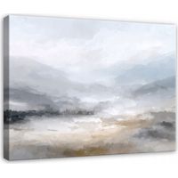 Leinwandbild Aquarell Abstraktion Grau, moderner Kunstdruck für Schlafzimmer und Wohnzimmer, hochauflösender Druck, 40 x 30 cm