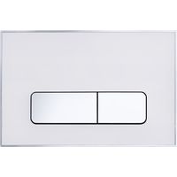 Balneo Plaque de commande WC IXO blanche - plaque encastrée pour bâti-support - double touche 2 fonctions