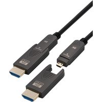 MAXTRACK Cable HDMI activo de fibra óptica, C504-30ML, HDMI 2.1, 8K@60Hz, 4K@120Hz, eARC, 3D, Ultraflexible de 4,8 mm de diámetro, conectores de metal dorado, HDMI D a HDMI D (incluye 2 adaptadores