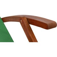 Deck chair green acacia wood foldable adjustable
