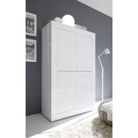 Mobile linea Basic con 4 ante in finitura Bianco laccato lucido