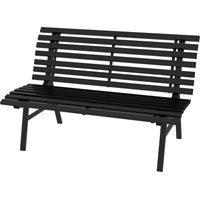 Panchina da esterno in alluminio 2 posti a doghe nero 123x67x79cm