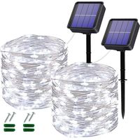 Outdoor Solar String Lights, 12m, 100 LED Solar String Lights, 8 Modes, Waterproof Copper Wire Decorative Lights for Garden, Wedding, Party, Patio, Bedroom