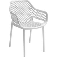 Gloupie Poltrone Aria in Polipropilene Bianco, Impilabile,58x60x82 cm, 3,8 kg, Schienale Ergonomico, Made in Italy