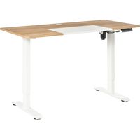 Escritorio Eléctrico con Altura Ajustable y 4 Teclas de Memoria para Oficina Hogar 140x70x72-116 cm Blanco y Natural