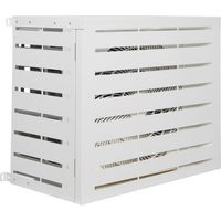 Klimaanlagenabdeckung 95 x 50 x 80 cm, weißes Metall, Schutz für das Außengerät einer Wärmepumpe