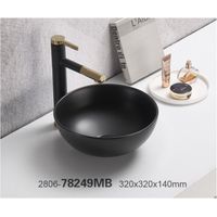 Vasque ronde à poser en céramique noire matte - D 32 cm - Gamme Domi - Livraison gratuite