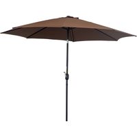 Parasol de Jardin Ø295x250 cm avec Manivela, Inclinaison, Poste Métal Démontable