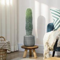 Cactus Artificiel 66 cm. Plante Artificielle Décorative avec Pot pour Décoration Intérieure Verte