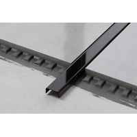 C-Verbindungsprofil aus Edelstahl 2cm x 244cm - Glänzendes Schwarz