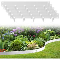 Randaco Bordo prato con suggerimenti Bordatura del prato DIY Bordatura del prato in metallo zincato Bordatura del sentiero Argento 100x15cm 15m