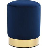 Vidaxl – Tabouret de bar bleu et doré en velours – Hauteur d'assise 28 cm – Base métallique stable – Pour intérieur élégant