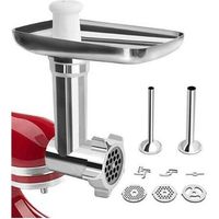 Hachoir à Viande de kitchenaid accessoires. Hachoir KitchenAid pour Robot Pâtissier. avec 3 Plaques de Broyage et 2 Tubes à Farcir pour de Hachoir Kitchenaid Artisan a Viande