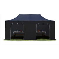 TOOLPORT 3x6 m Tente pliante - Acier, côtés sans fenêtre, noir