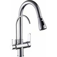 Mitigeur de cuisine,Mélangeur d'évier coulissant en laiton pour eau chaude et froide avec robinet d'eau potable
