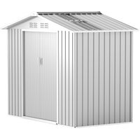 Caseta de Jardín Gris Plata 213x130x185 cm avec Puertas Correderas y Claraboya
