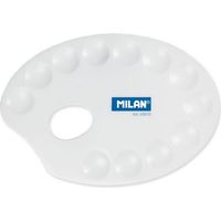 Palette peinture - MILAN - Ovale - Plastique blanc - 20,5 cm - 12 godets