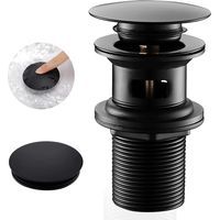 Raccordement pour trop-plein d'évier, raccordement pour robinet de vidange, raccordement pour lavabo noir, raccordement universel pour lavabo (noir)-Crezuo