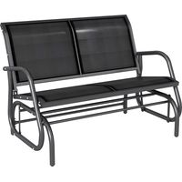 Outsunny Banco Balancín tipo Silla Oscilante de Jardín o Patio con 2 Plazas 120x70x85 cm Metal y Tela Texteline