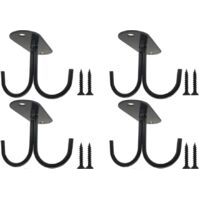 4 PCS Porte Tasse Suspendu, Porte-Gobelet à Café Métal Noir Rack 2 Crochets, pour Ranger et Suspendre Les Ustensiles de Cuisine