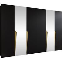 Armario Hartford 612, Negro, 202x300x52cm, Puertas de armario: Con bisagras, Número de estantes: 0