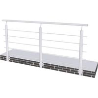 Garde-corps en aluminium gris mat 2m – Fixation latérale pour escalier – 5 traverses robustes – Intérieur/extérieur