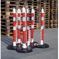 TEMKA Kettenpfosten - Set, r/w 6 Pfosten + 5x3m Kette