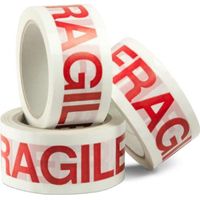 Nastro adesivo fragile 1 rotolo imballaggio 50x66 pacchi spedizioni scatole 1 pz