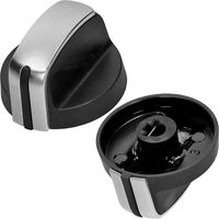 Spares2go Manopola interruttore fiamma gas per forno Hotpoint-Ariston (argento/nero, confezione da 2)