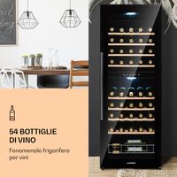 Klarstein Barossa 54 Duo Frigorifero per vini 2 zone 148 litri 54 bottiglie Display touch Nero