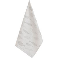 Torchon Gris imprimé poisson 50 x 70 cm