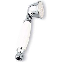 Doccetta bianca in ottone e ceramica stile retrò finitura cromo anticalcare Violetta DC 5000 Sphera
