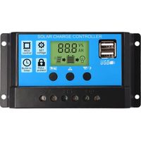 PWM-Solarpanel-Laderegler, 12 V/24 V, 30 A, LCD-Bildschirm, zwei USB-Anschlüsse