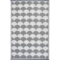 Grey White Garden Rug Outdoor Carpet Garden Caravan Camping 100% Recycled 1.8m