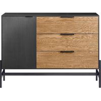 SoBuy Credenza decorativa Consolle laterale stretta Nero 114x40x83cm HFSB02-SCH