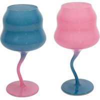 WD LifeStyle Set 2 Calici Cocktail 450 Ml Azzurro Rosa, Rosa e Azzurro